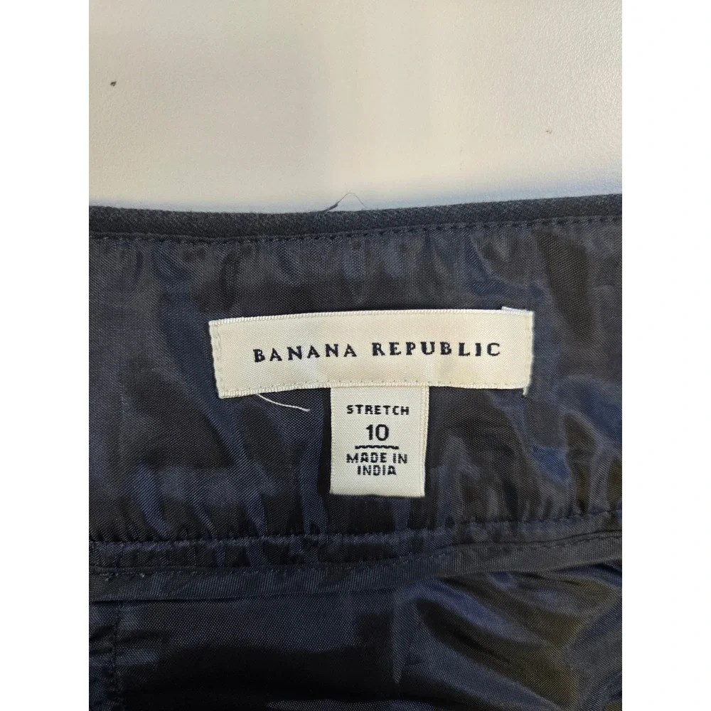 Banana Republic‎ Sloan Pencil Skirt Navy Blue Stretch Cotton Career Wear Size 10